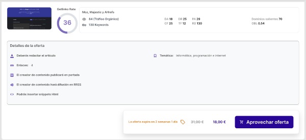 Ejemplo de medio en Gatlinko