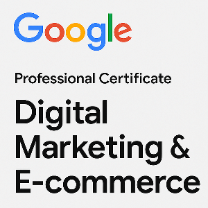 Un programa online diseñado por Google para aprender desde cero las habilidades más demandadas en marketing digital y e-commerce. En menos de 6 meses, dominarás herramientas como Google Ads, Analytics, Shopify o Mailchimp, crearás proyectos prácticos y obtendrás un certificado reconocido por empleadores de todo el mundo. Ideal para impulsar tu perfil profesional o iniciar una nueva carrera en un sector en auge.