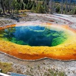 Morning Glory Pool is a hot spring in the Upper Geyser Basin of Yellowstone National Park in the United States