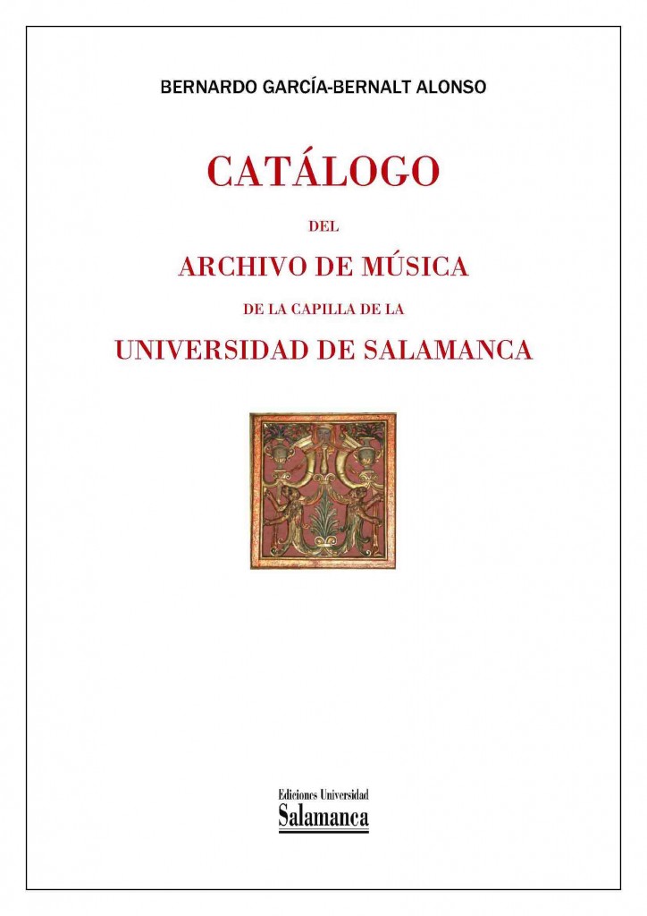 Cubierta del Catálogo del Archivo de Música de la Capilla de la Universidad de Salamanca