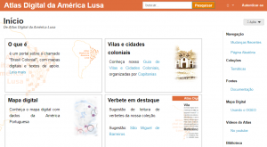 Página principal del Atlas Digital da América Lusa