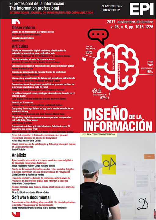 La revista El profesional de la Información ha publicado en inglés y español el artículo "Comparación de los datos de uso de la app y el sitio web móvil de una biblioteca universitaria", en el que se estudia la app BiblioUSAL de las bibliotecas de la Universidad de Salamanca.