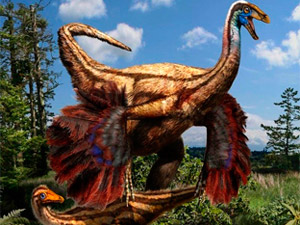 El dinosaurio que usaba las plumas como un pavo real