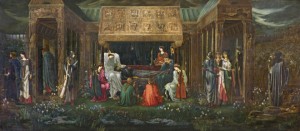 El sueño del rey Arturo en Avalon.  Edward Burne-Jones