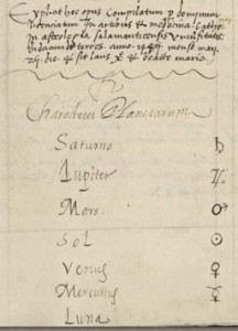 Opus astrologicum. Apuntes de clase de Diego de Torres donde explica cómo se calculaba la posición de los planetas en los signos zodiacales.