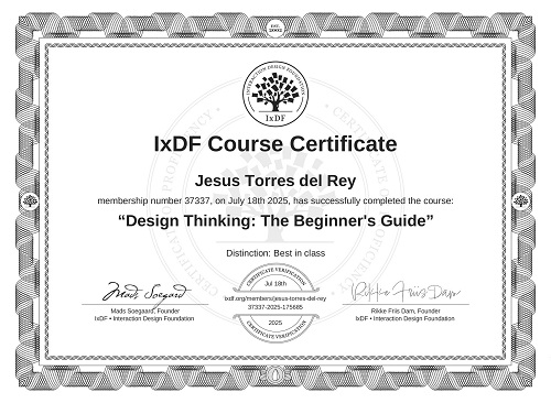 Certificado de curso completado, 18 de julio de 2025