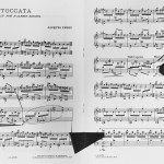 "Ritmos compartidos". Monotipo sobre partitura. P/A. 2017