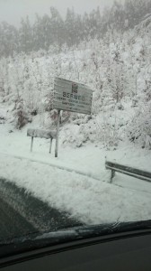 Cartel de Bermeo en la nevada de 2015