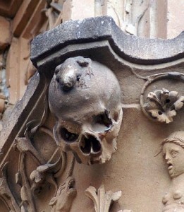 Rana-sobre-la-calavera-en-la-Universidad-de-Salamanca