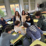 R.P. Merchán y J. Ferrero con los alumnos de 4º de la ESO IES Campo Charro