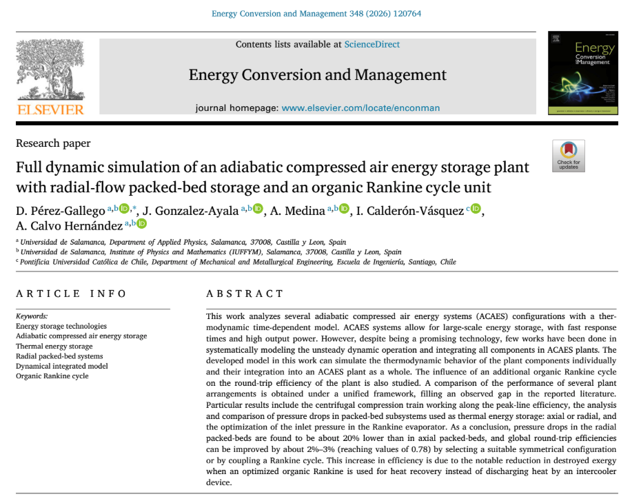 Full dynamic simulation of an adiabatic compressed air energy storage plant with radial-flow packed-bed storage and an organic Rankine cycle unit Captura de pantalla 2025-12-10 a las 9.54.57